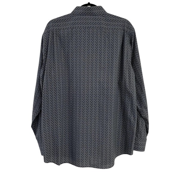 Hart Schaffner Marx Mens Grey Navy Printed Long Sleeve Button Down Large - Picture 4 of 5